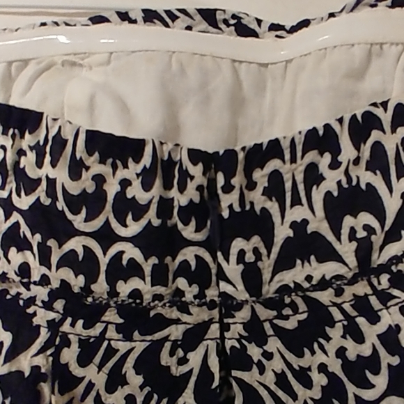 JCREW STRAPLESS NAVY WHITE ABSTRACT DRESS 0 - Picture 5 of 7